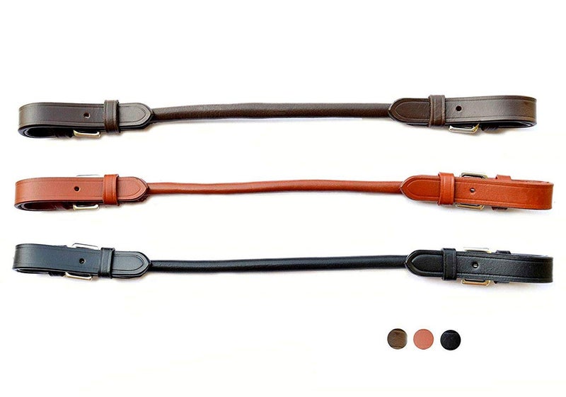 Sie English Saddle Grab Straps Black/Chestnut/Dark Brown Leather (Dark Brown) - Image 1